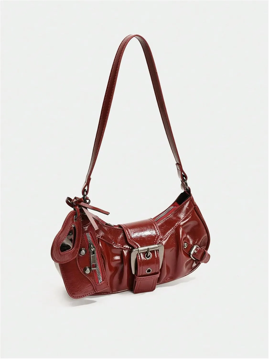 GORGLITTER Women's Buckle Shoulder Bag Western Hobo Bag Pu Leather Handbags with Coin Purse