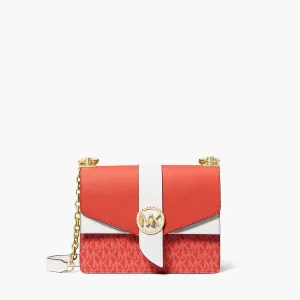 Greenwich Small Color-Block Logo And Saffiano Leather Crossbody Bag