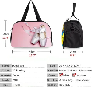 Gym Bags for Women Men Large, Sports Gym Duffle Bag with Shoe Compartment, Cute Gym Duffel Bag, Portable Workout Weekender Overnight Weekend Hospital Tote Bag Pink Bag