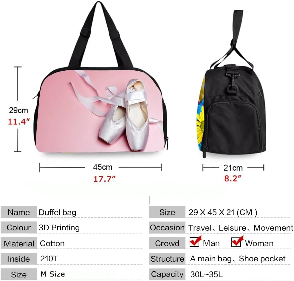 Gym Bags for Women Men Large, Sports Gym Duffle Bag with Shoe Compartment, Cute Gym Duffel Bag, Portable Workout Weekender Overnight Weekend Hospital Tote Bag Pink Bag