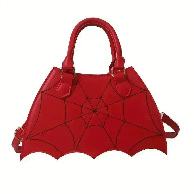 Halloween Bat & Spider Web Crossbody Bag