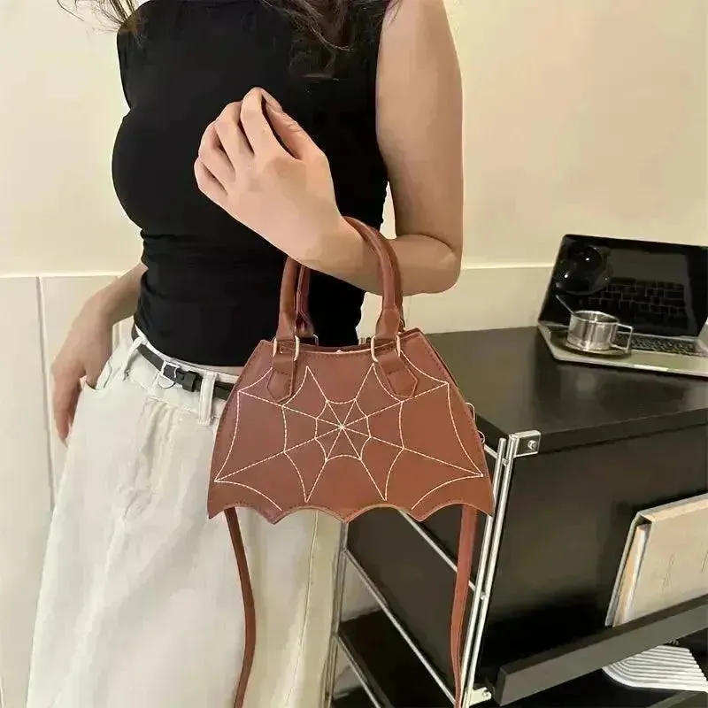 Halloween Bat & Spider Web Crossbody Bag