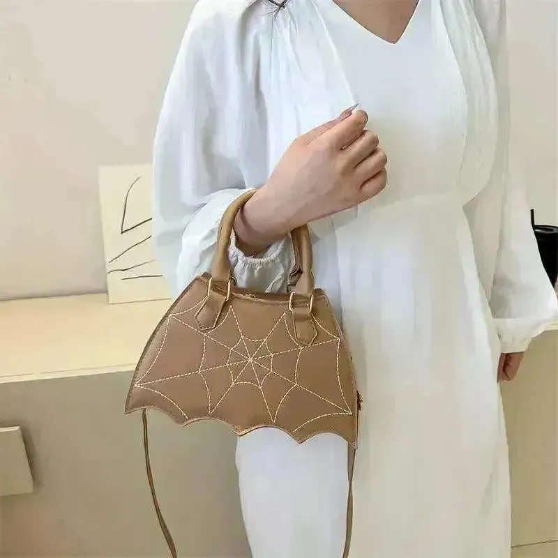 Halloween Bat & Spider Web Crossbody Bag