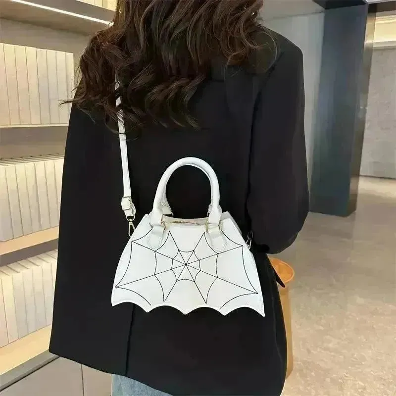 Halloween Bat & Spider Web Crossbody Bag