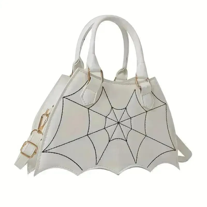 Halloween Bat & Spider Web Crossbody Bag