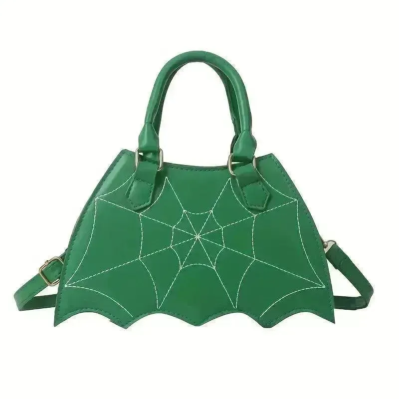 Halloween Bat & Spider Web Crossbody Bag