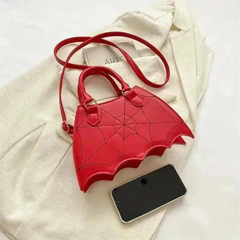 Halloween Bat & Spider Web Crossbody Bag