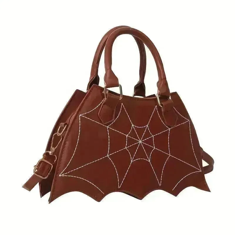 Halloween Bat & Spider Web Crossbody Bag