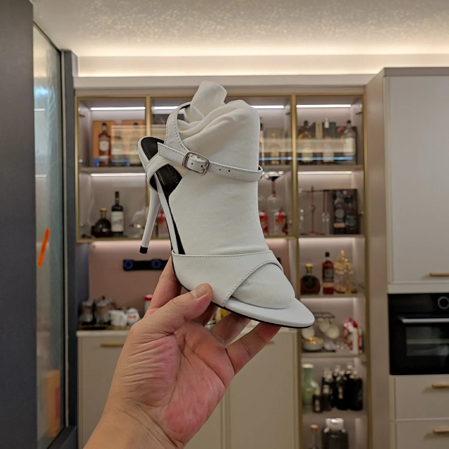 HEEL Balanciaga STRAPPY HIGH WHITE Customer-first IN TOE CALFSKIN Members-only OPEN