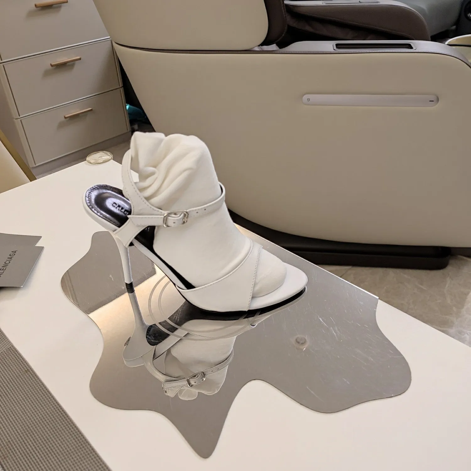 HEEL Balanciaga STRAPPY HIGH WHITE Customer-first IN TOE CALFSKIN Members-only OPEN