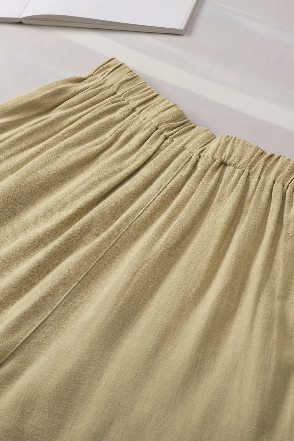 High Waist Pocketed Ruffle Shorts