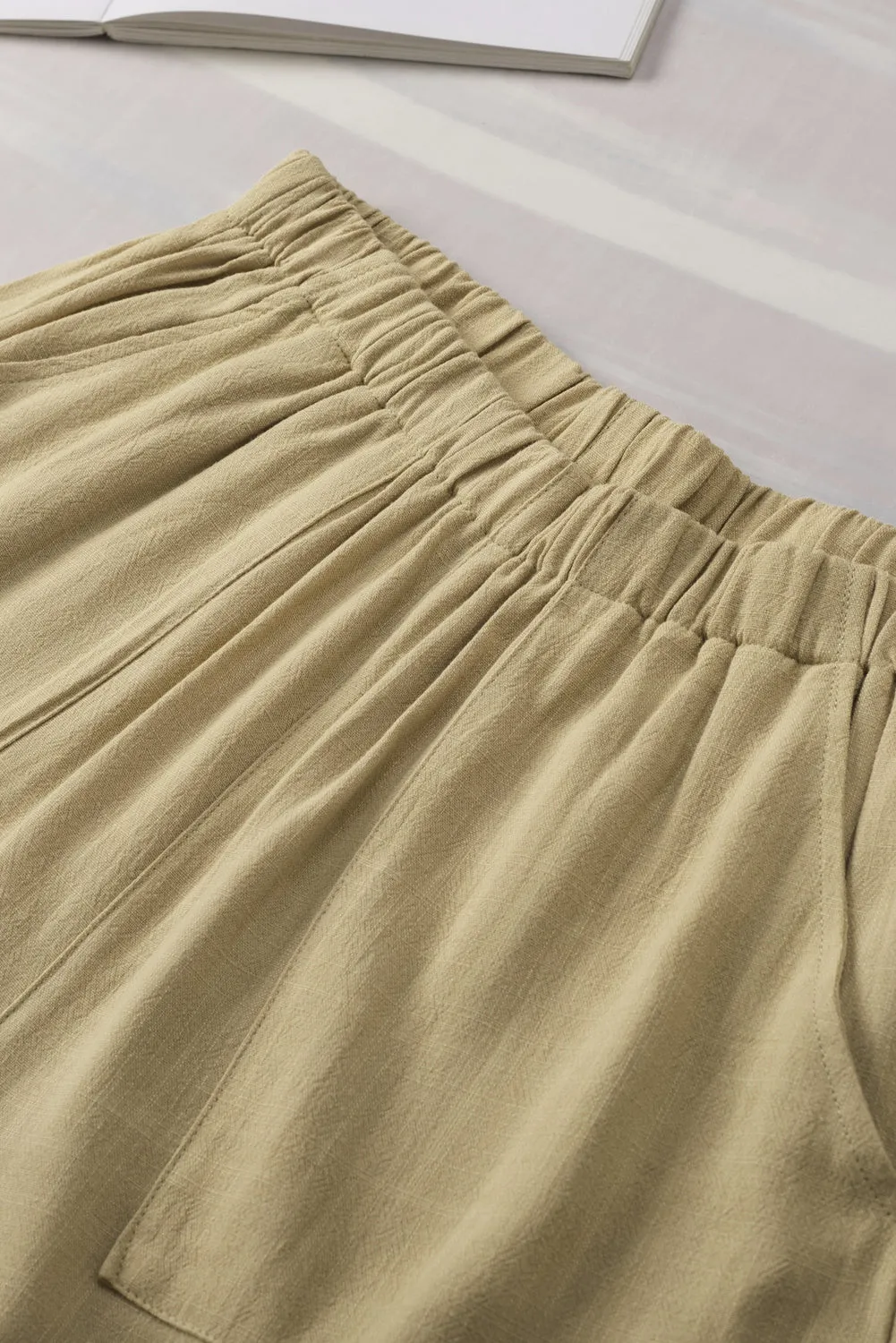 High Waist Pocketed Ruffle Shorts
