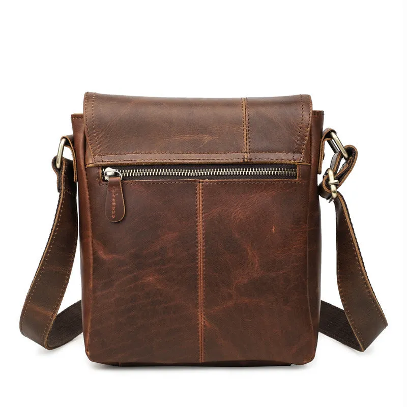Horse Cowhide European And American Trendy Men's Shoulder Messenger Bag