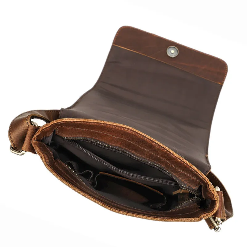 Horse Cowhide European And American Trendy Men's Shoulder Messenger Bag