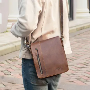 Horse Cowhide European And American Trendy Men's Shoulder Messenger Bag