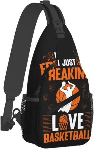 I Just Freaking Love Basketball Chest Bags Crossbody Sling Bag Shoulder Bag Travel Hiking Daypack For Men Women