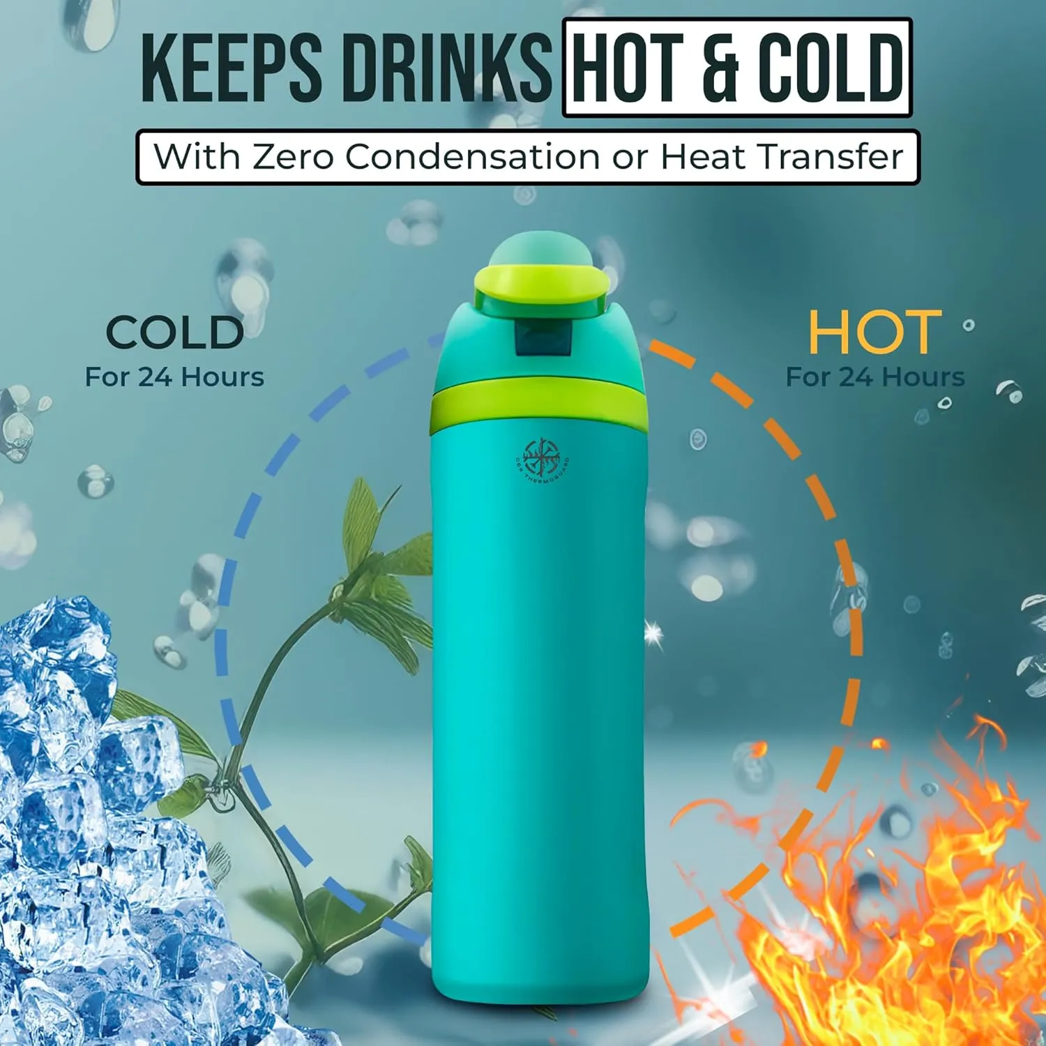Insulated Stainless Steel Water Bottle with Straw, Insulated Tumbler With Locking Lid, Double Walled & Vacuum Insulated Water Bottle Packable for Travel Leak Proof & BPA Free (Blue, 32 OZ)