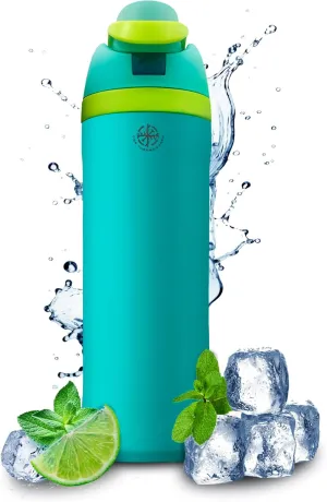 Insulated Stainless Steel Water Bottle with Straw, Insulated Tumbler With Locking Lid, Double Walled & Vacuum Insulated Water Bottle Packable for Travel Leak Proof & BPA Free (Blue, 32 OZ)