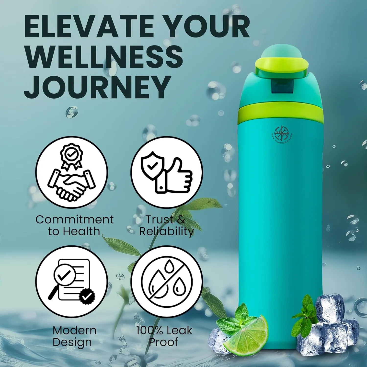 Insulated Stainless Steel Water Bottle with Straw, Insulated Tumbler With Locking Lid, Double Walled & Vacuum Insulated Water Bottle Packable for Travel Leak Proof & BPA Free (Blue, 32 OZ)