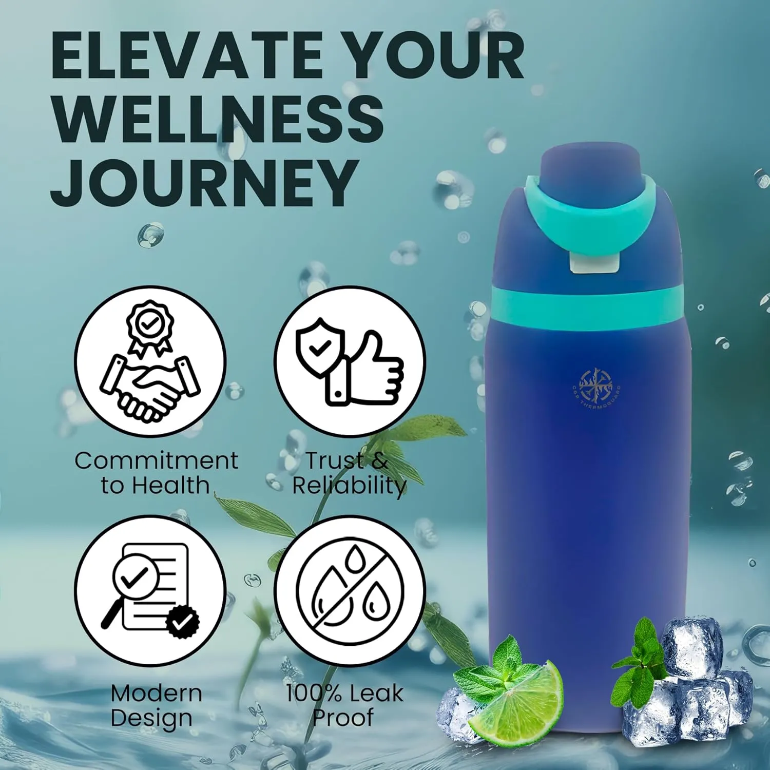Insulated Stainless Steel Water Bottle with Straw, Insulated Tumbler With Locking Lid, Double Walled & Vacuum Insulated Water Bottle Packable for Travel Leak Proof & BPA Free (Lilac, 32 OZ)