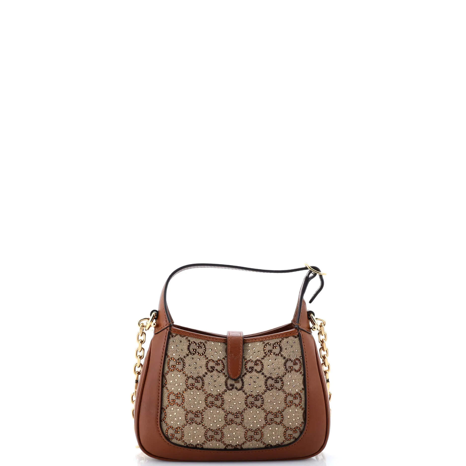 Jackie 1961 Chain Hobo Crystal Embellished GG Canvas Mini