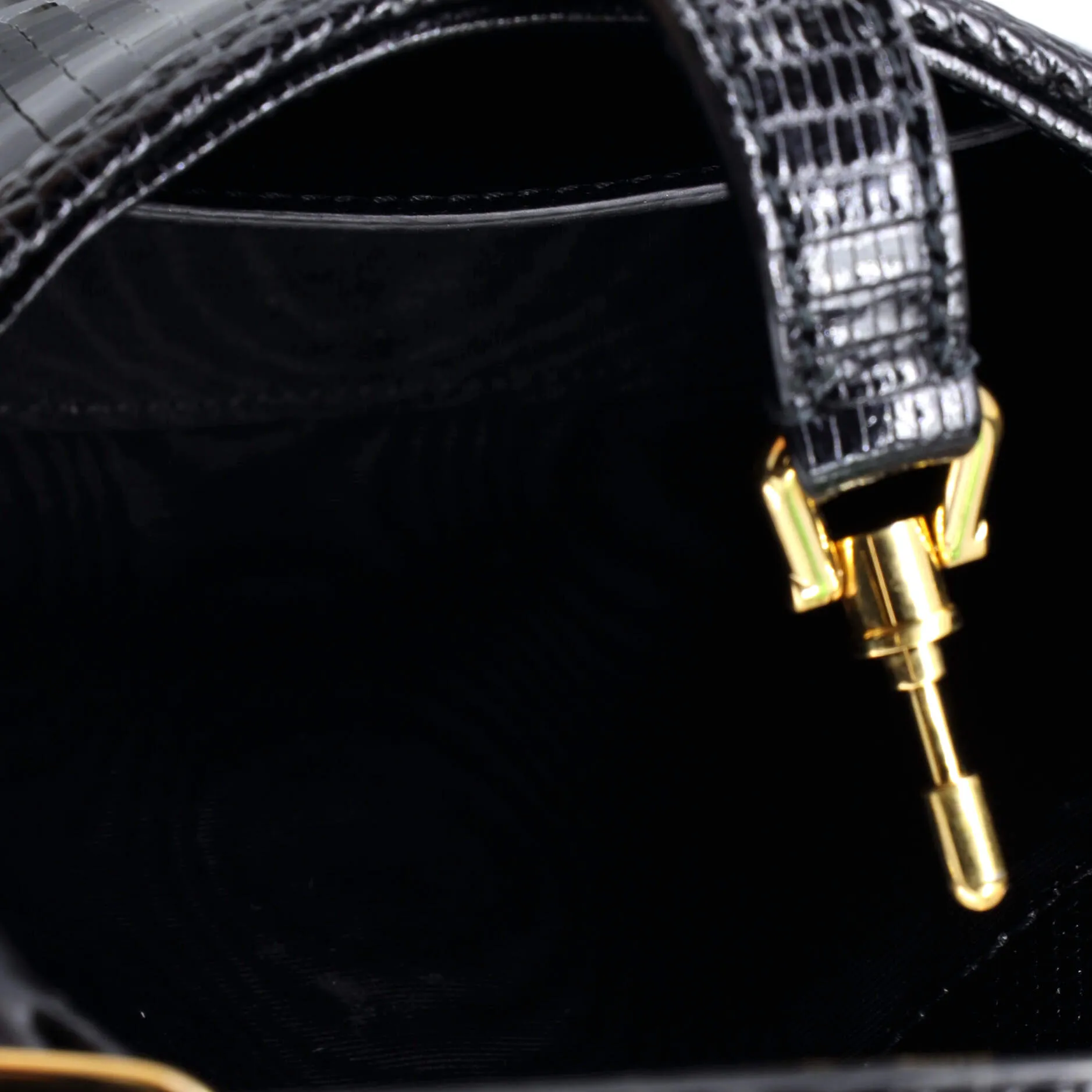 Jackie 1961 Chain Hobo Crystal GG Embellished Fabric with Lizard Mini