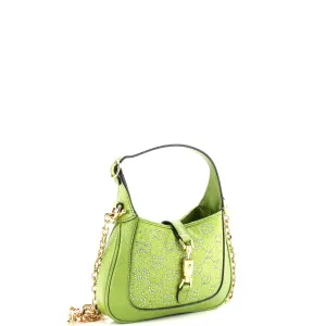 Jackie 1961 Chain Hobo Crystal GG Embellished Fabric with Lizard Mini