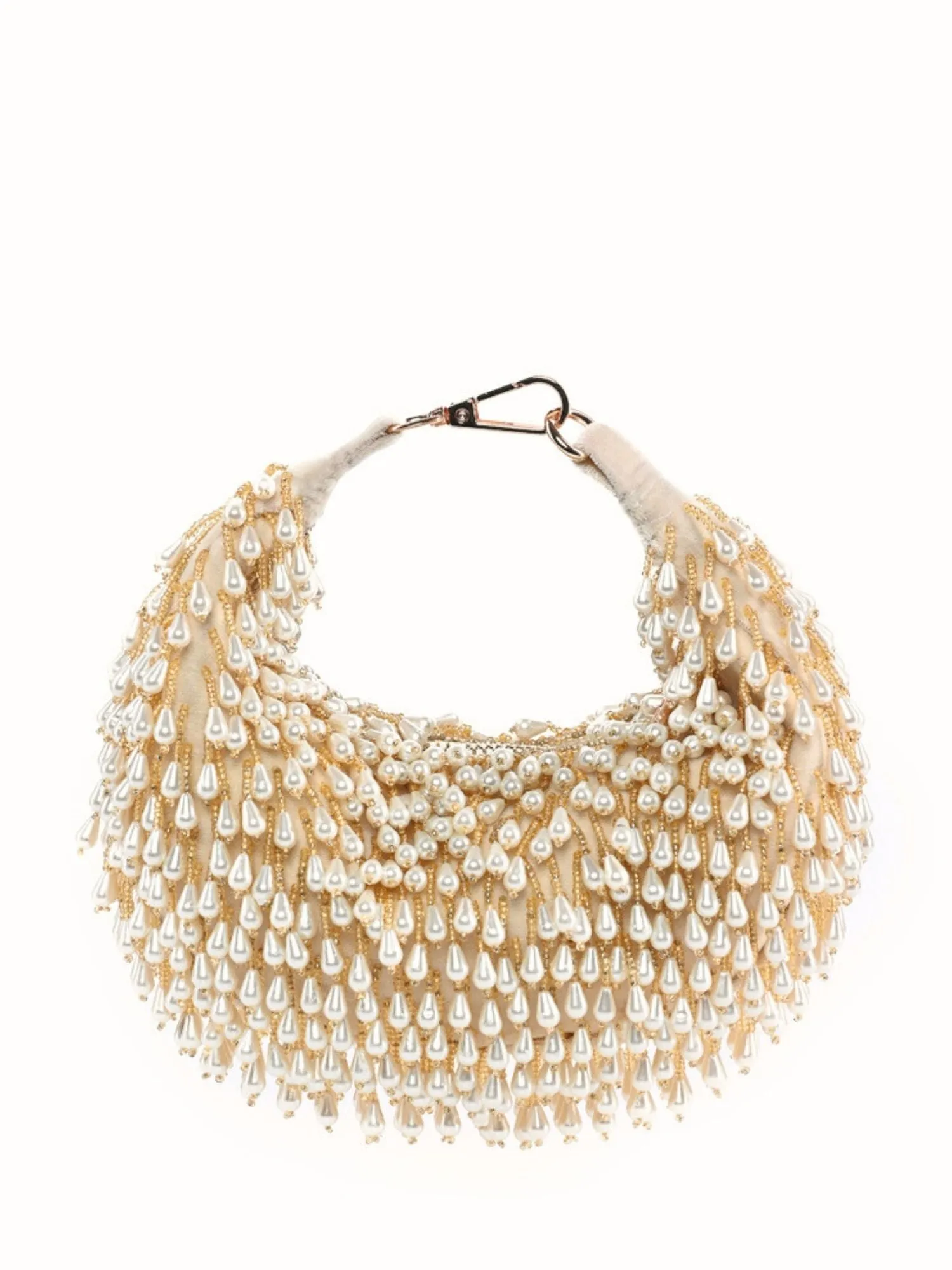 Jae Ivory Suede Embellished Hobo Bag