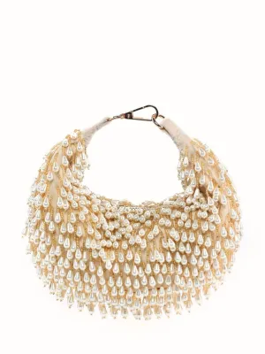 Jae Ivory Suede Embellished Hobo Bag