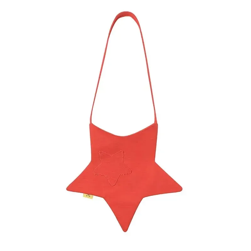 Kawaii Bag Star Shape Messenger Bag Women Y2K Vintage Crossbody Bag Strap Girls Bag Korean Designer 2000s Aesthetic Shoulder Bag