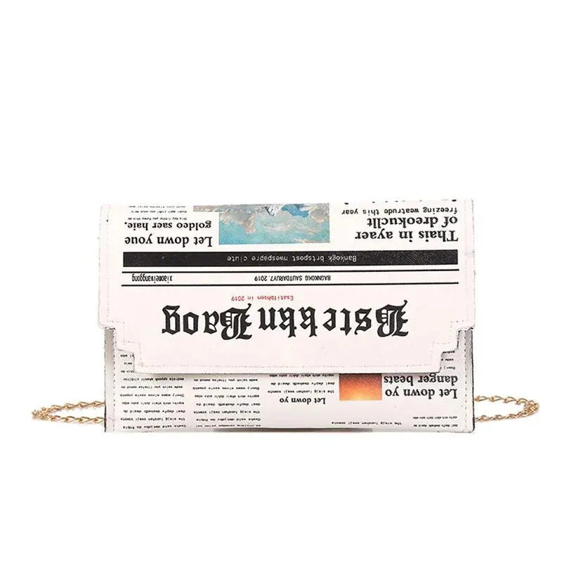 Kawaii Chic Women's Newspaper Messenger Bag 📬✨ - Adorable Square Shoulder Bag for Trendy Fashionistas! 👜💕