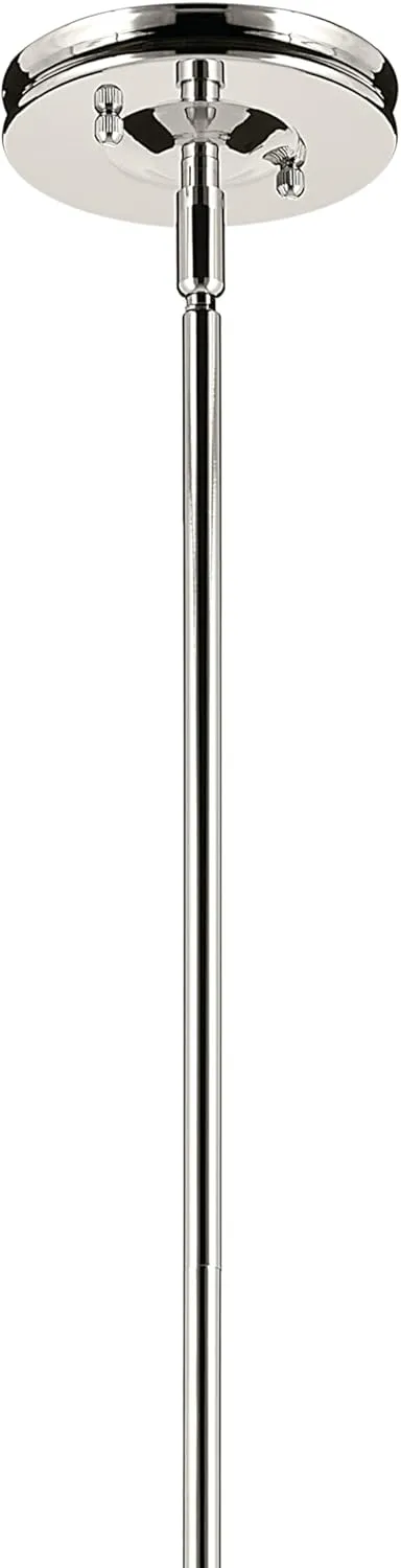 Kichler Laria 1-Light Pendant, Updated Traditional Light, Sloped Ceiling Compatible, for Kitchen with Clear Glass in Polished Nickel (14.5" x 10.5"), 52774PNCLR