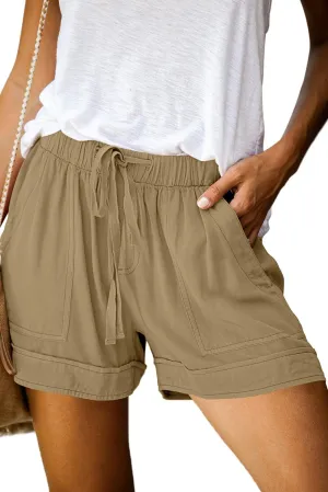 KISSMODA Womens Summer Shorts Leopard/Camo/Solid/Floral Print Elastic Waist Pocketed Casual Pants