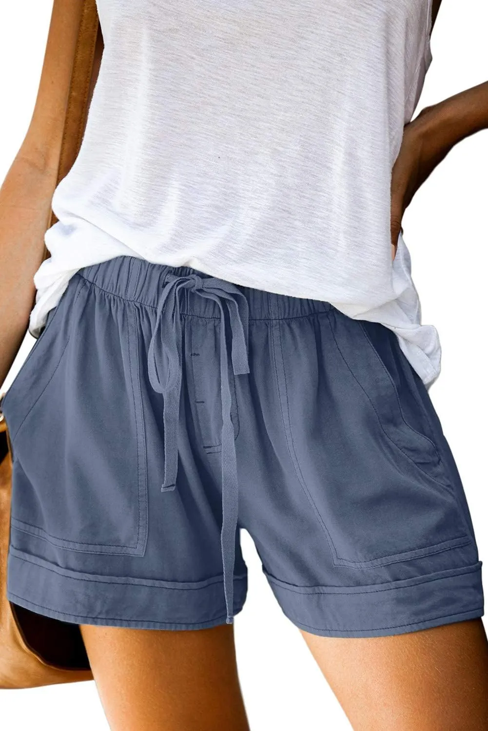 KISSMODA Womens Summer Shorts Leopard/Camo/Solid/Floral Print Elastic Waist Pocketed Casual Pants
