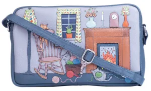 Knitting Cats Midi Cross Body Bag