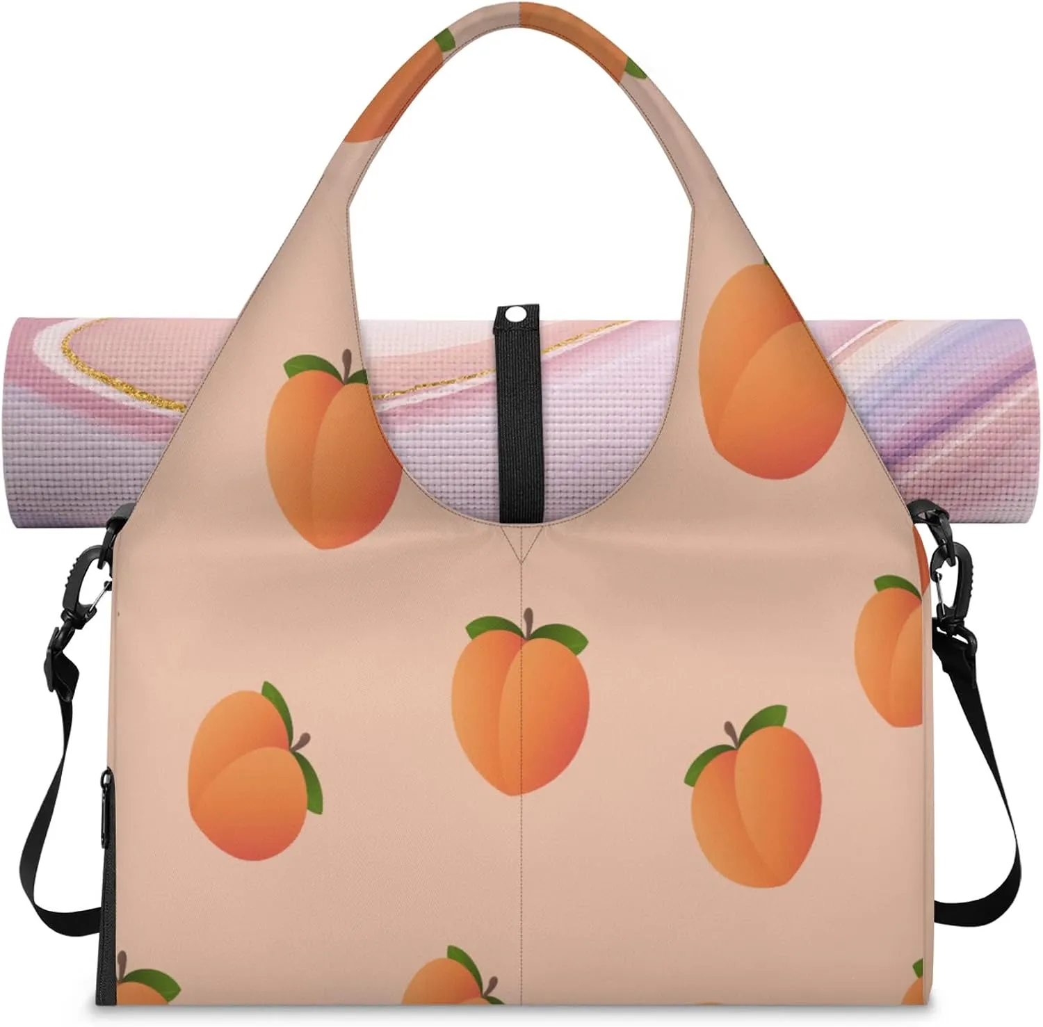 KOBLEN Yoga Gym Bags for Women Duffel Bag with Shoe Compartment and Yoga Mat Portable Weekender Bags for Pilates Travel Offices Workout Beach