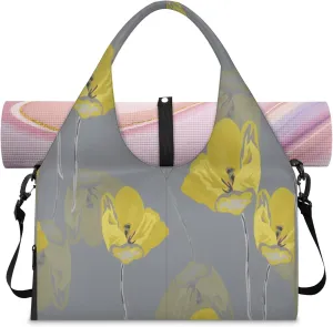 KOBLEN Yoga Gym Bags for Women Duffel Bag with Shoe Compartment and Yoga Mat Portable Weekender Bags for Pilates Travel Offices Workout Beach