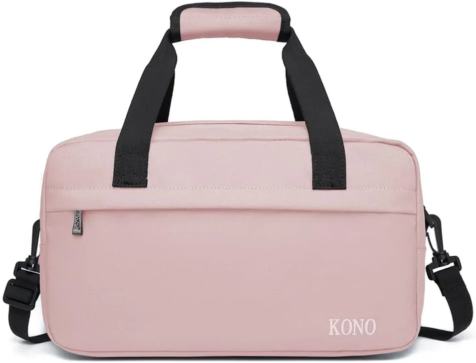Kono Travel Duffel Bag 14L Under Seat Carry-on Bag Sports Tote Gym Bag Weekender Overnight Bags 13.78"x7.87"x7.87" Pink