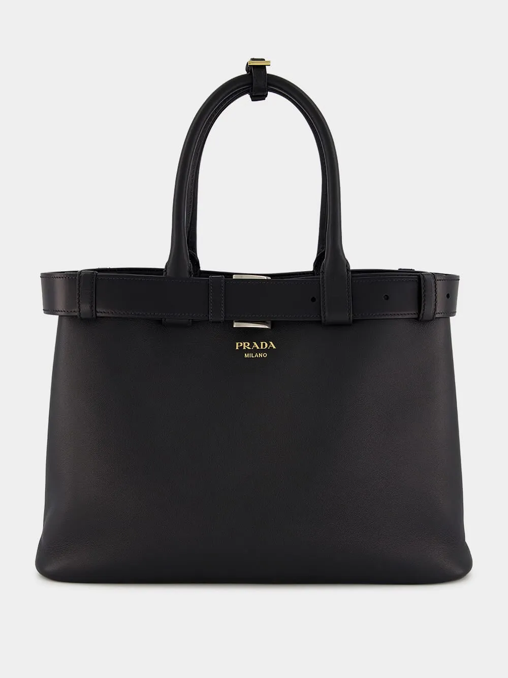 Large Buckled Leather Handbag