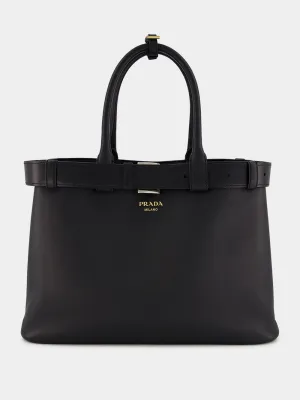 Large Buckled Leather Handbag
