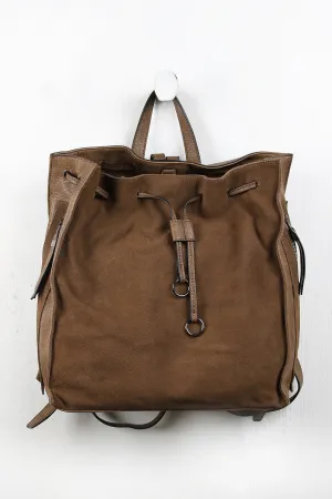 Leather And Suede Voice-controlled Boxy Highly-rated Backpack Drawstring