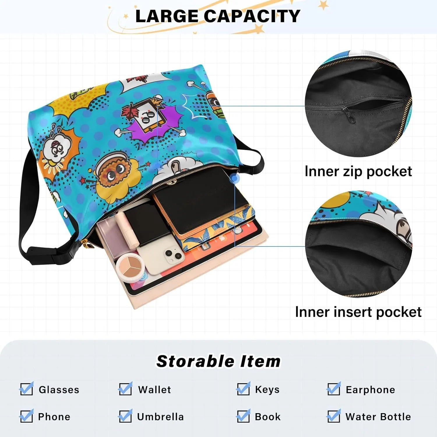 Leather Crossbody Bags for Women Crossbody Purse with Guitar Strap Zipped Pockets Handbag Shoulder Bag Multicolor 1
