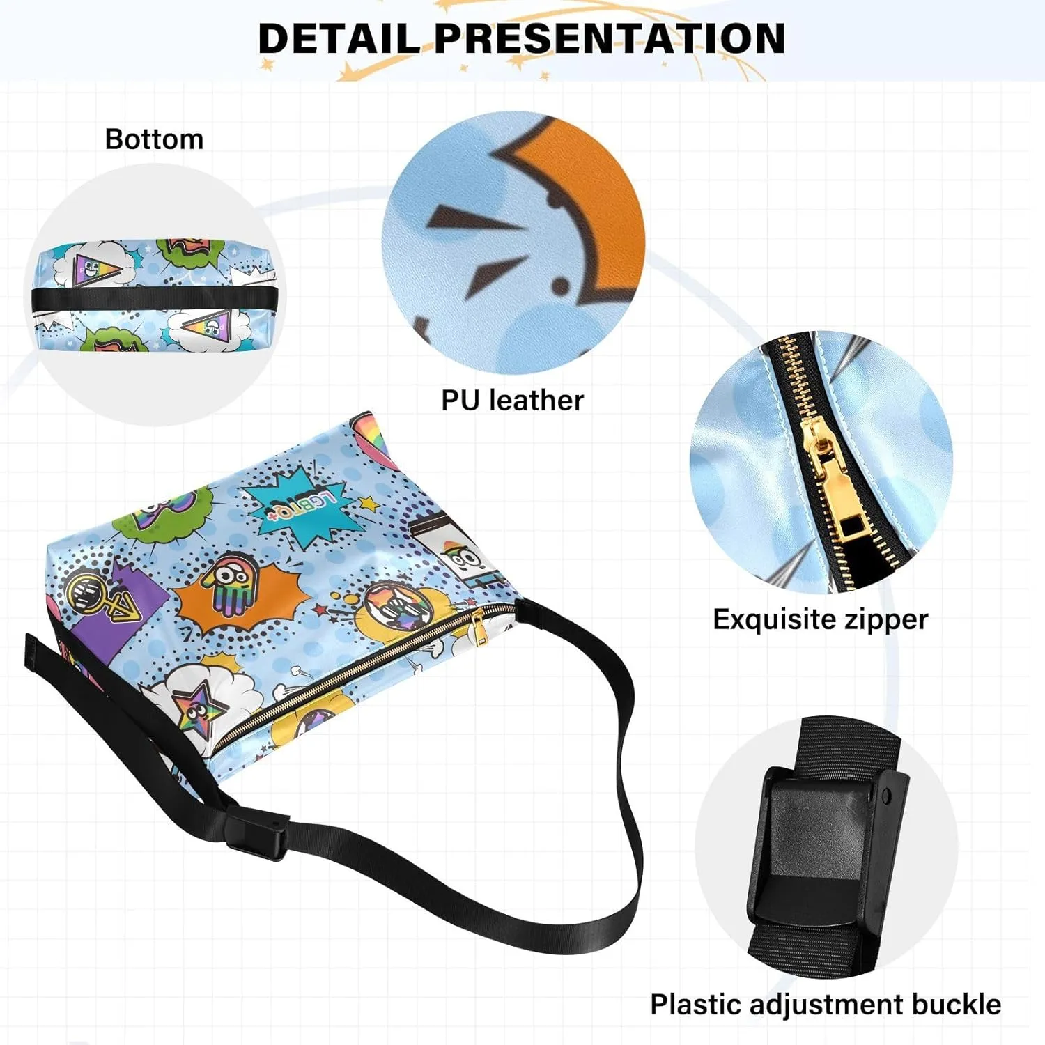 Leather Crossbody Bags for Women Crossbody Purse with Guitar Strap Zipped Pockets Handbag Shoulder Bag Multicolor 1
