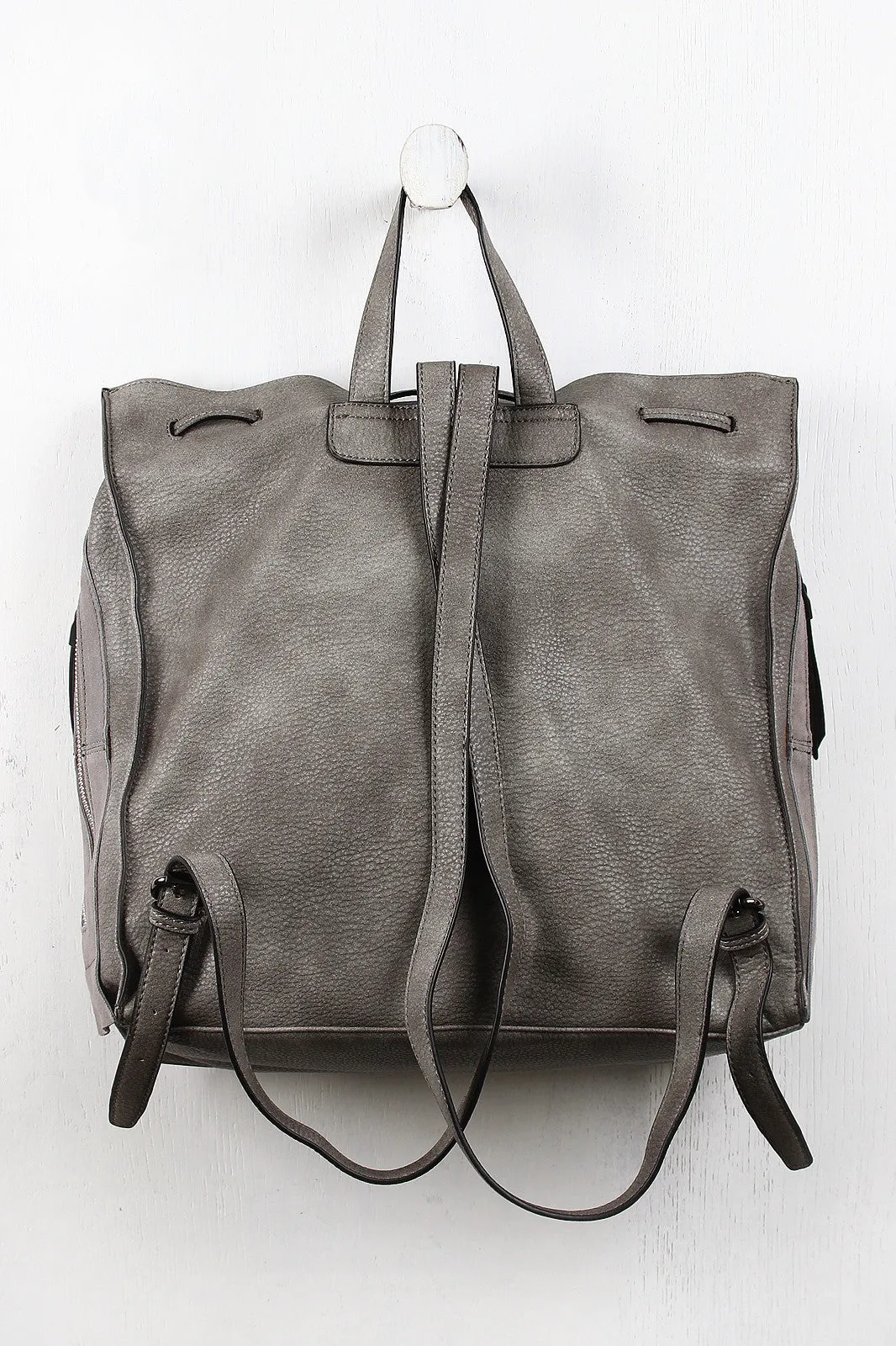 Leather Secure platform And Boxy Drawstring Suede Backpack Complete product line