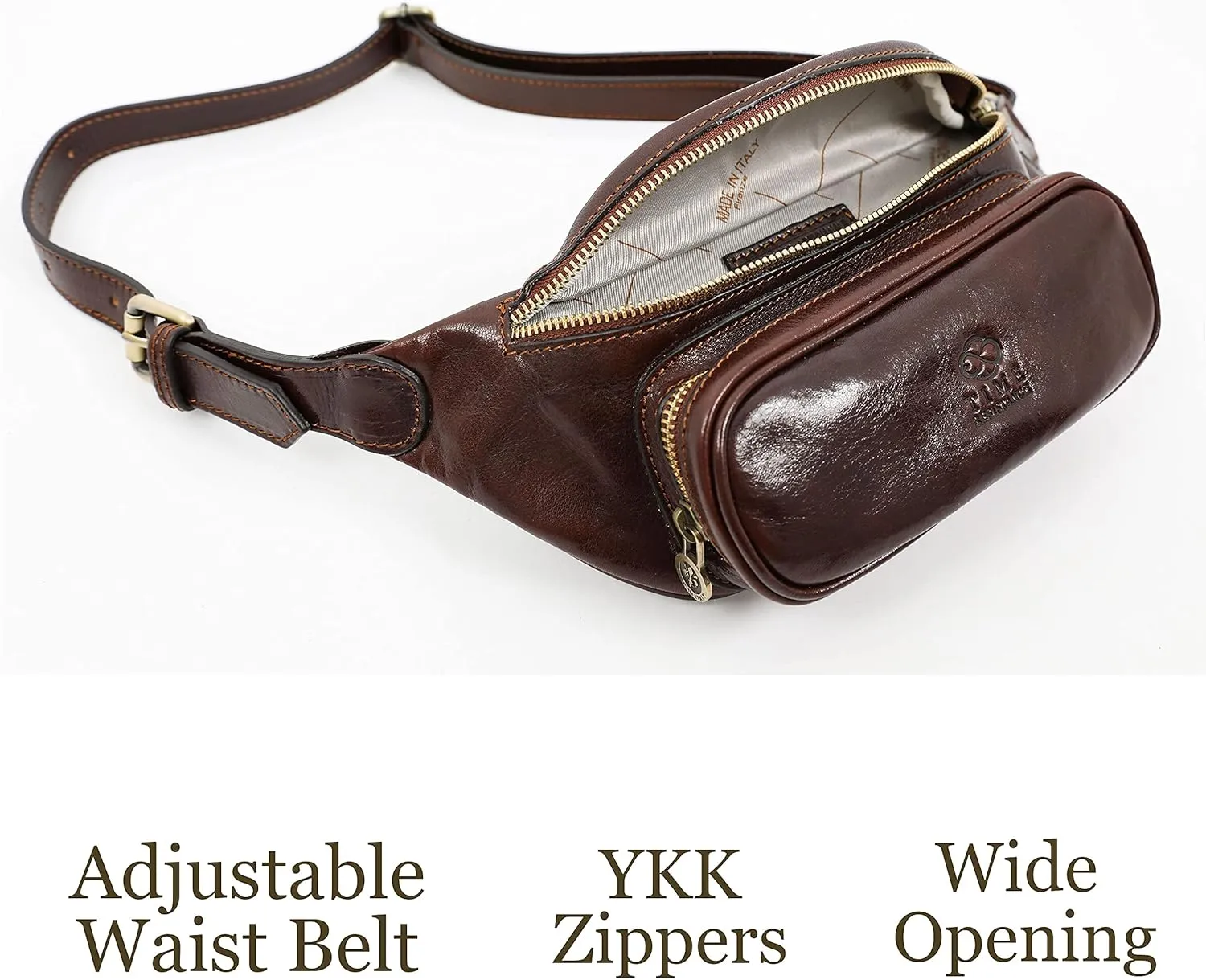 Leather Waist Pack | Belly Bag | Waist Bag| Leather Belt Bag | Leather Fanny Pack Handmade in Italy – Time Resistance