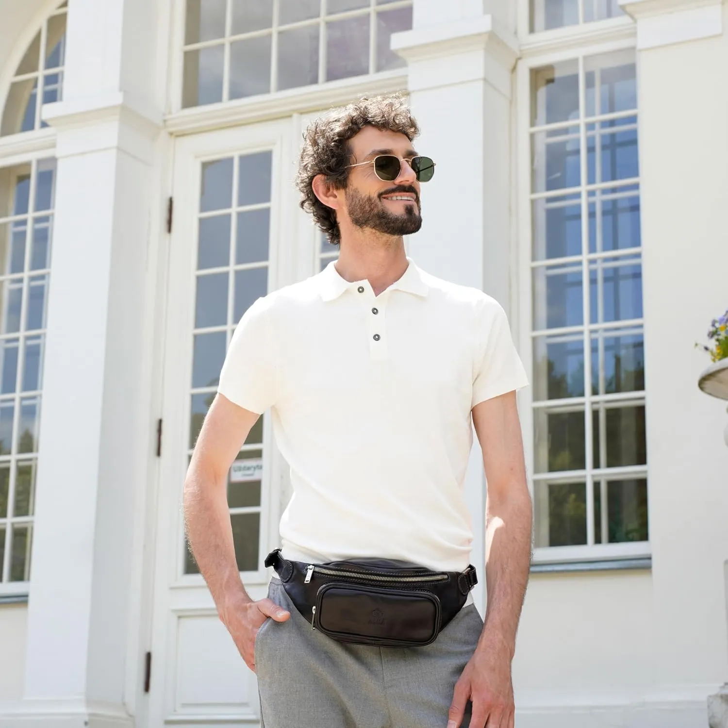Leather Waist Pack | Belly Bag | Waist Bag| Leather Belt Bag | Leather Fanny Pack Handmade in Italy – Time Resistance