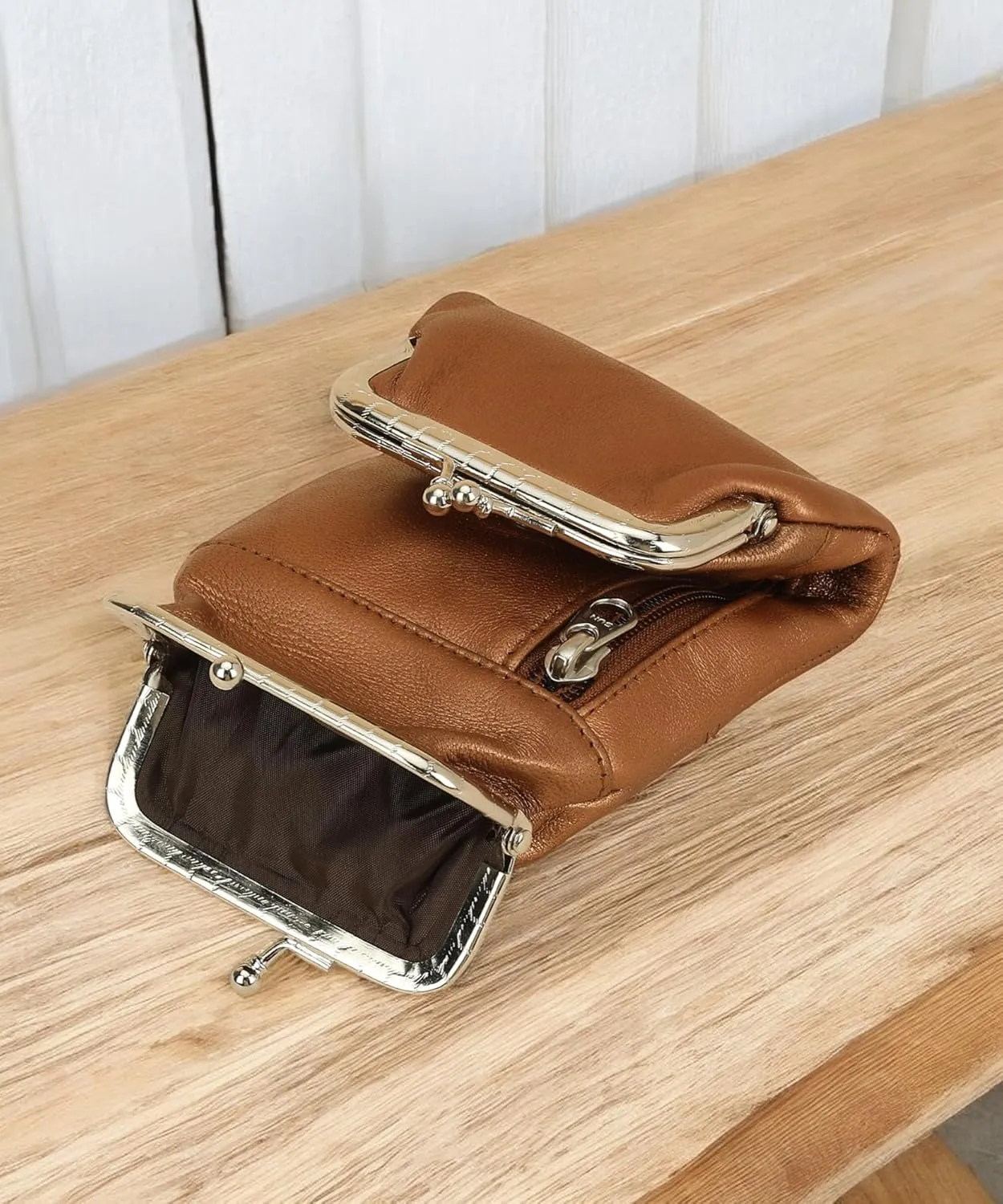 Leatherboss Leather Cigarette and Lighter Case with Hidden Zipper Pocket | Premium Handcrafted Design | Twist Clasp Closure | for Daily Use | Metallic Copper