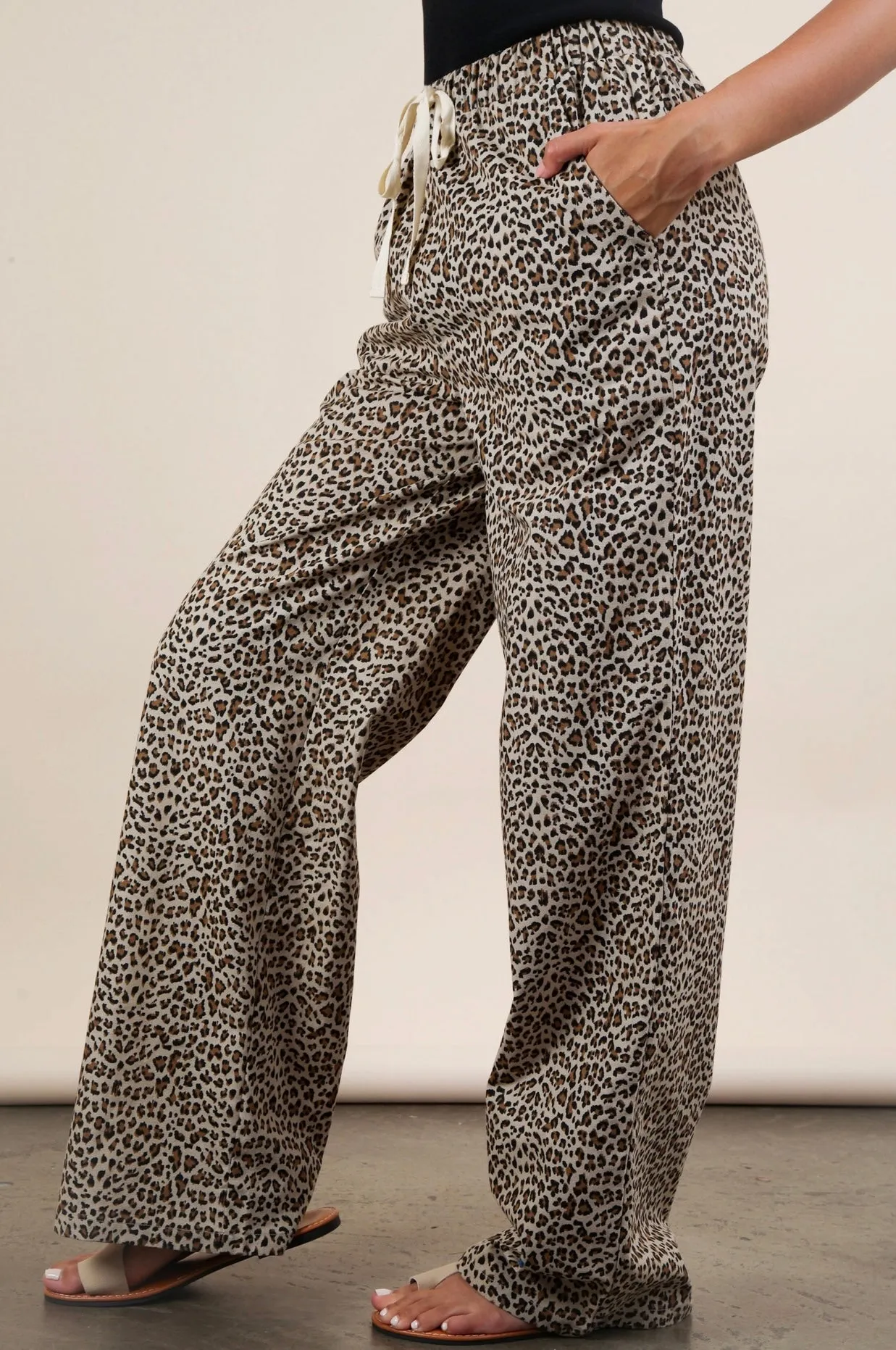 Leopard Drawstring Pants