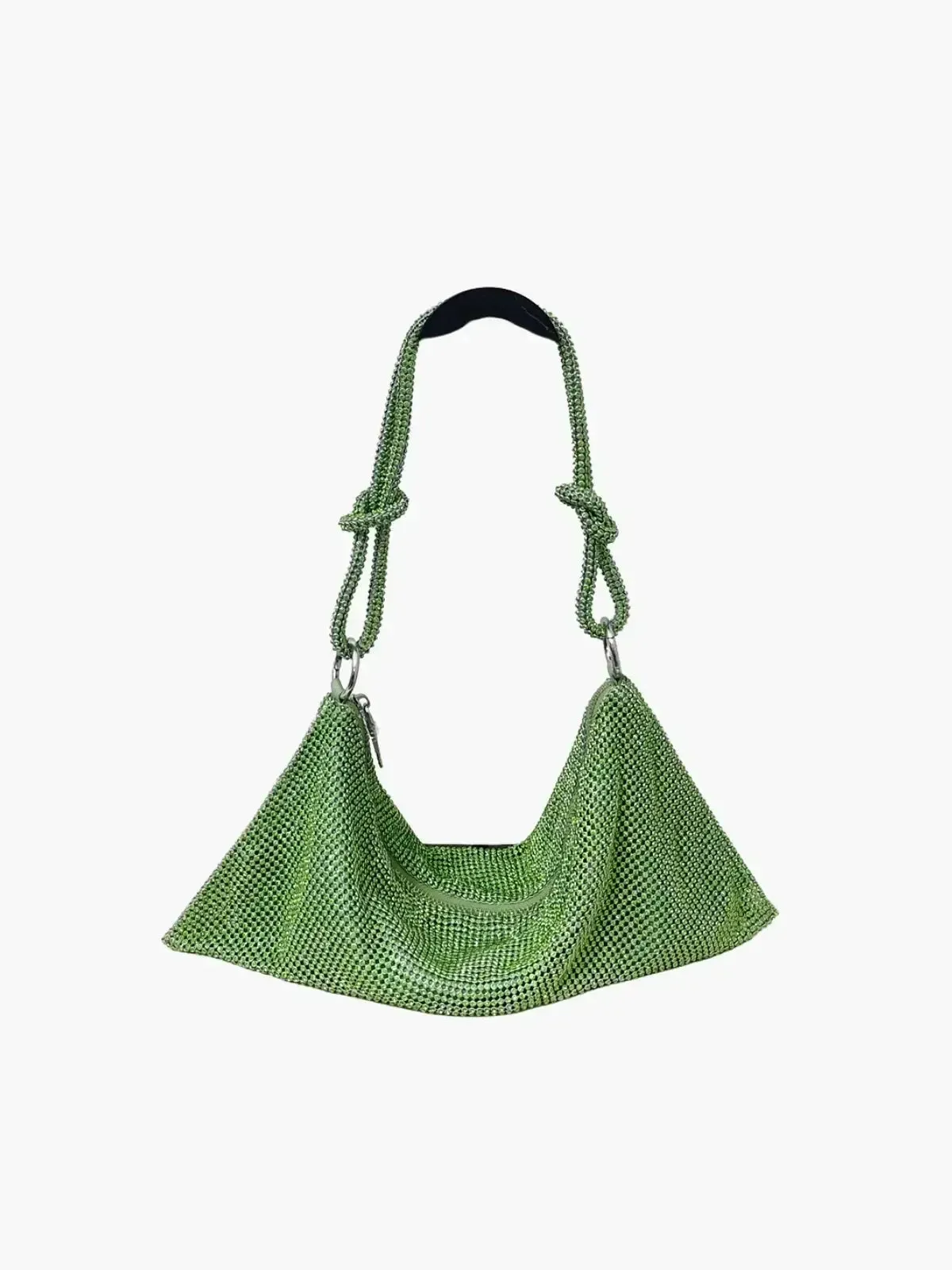 Liana – Knotted handle – Crystal mesh shoulder bag