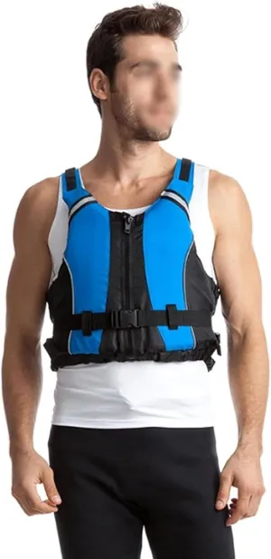 Life Jacket with Adjustable Safety Buckle and Zipped, Float Swim Vest for Men and Women